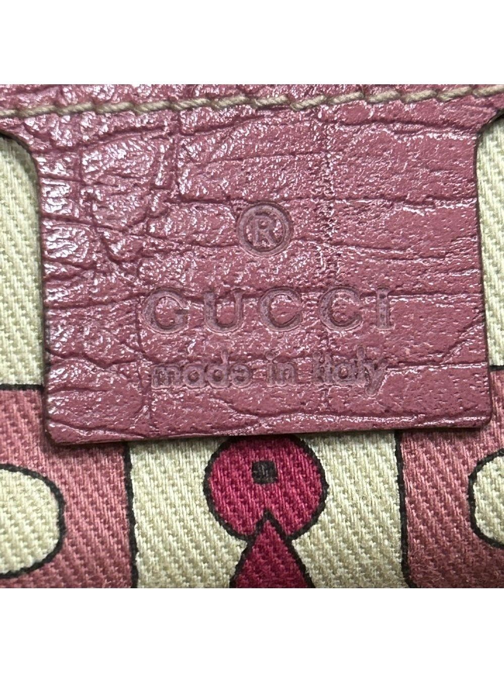 Gucci Authentic Pink Tan brown monogram GG Canvas Jolicoeur tote bag purse - Picture 15 of 17